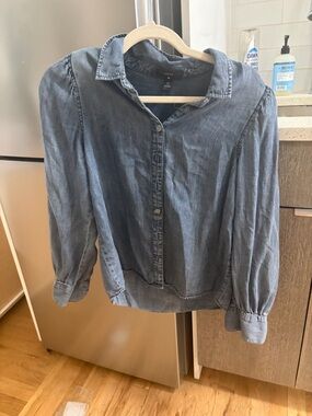 Aqua Denim Button-Front Shirt in Washed Blue